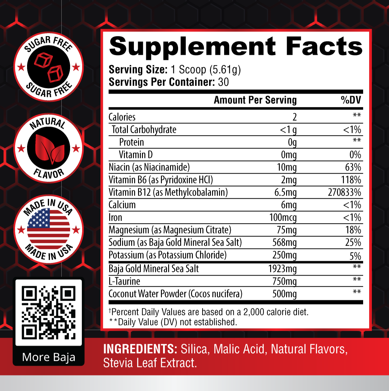 Baja Hydration – Strawberry Watermelon Electrolyte Mix (Combat-Grade Formula)